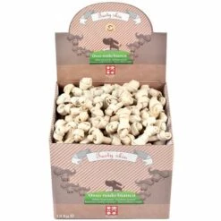 FERRIBIELLA Boîte à Os à Noeuds Blanche Pour Chiens