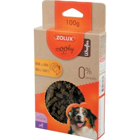 ZOLUX Friandise Mooky Prem Woofies Dinde 100g 3 ZOLUX Friandise Mooky Prem Woofies Dinde 100g