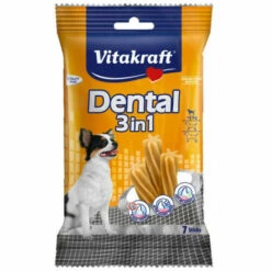 Bâtonnets Soins Dentaires Pour Petits Chiens (- 5 Kg) Vitakraft Dental 3 En 1 XS 70 G