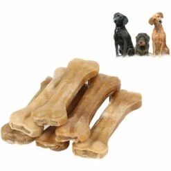 BRIDAY Chiens En Os Pour Animaux De Compagnie Os Naturels à Mâcher Huit Tripes Remplis D'os De Chien En Cuir Brut Savoureuses Friandises à Mâcher Pour Petit Chien/Grand Chien (12 Pcs / 3 Inch) -Alimentation pour chien Soldes 29601013 3