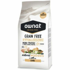 Croquettes Ownat Grain Free Hypoallergenic Adulte Agneau Sans Céréales Pour Chien Adulte Sac 3 Kg