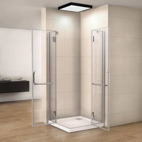 AICA SANITAIRE 80x80x190cm Cabine De Douche à Charniére Porte De Douche Paroi De Douche Accès D'angle Verre Anticalcaire 4 AICA SANITAIRE 80x80x190cm Cabine De Douche à Charniére Porte De Douche Paroi De Douche Accès D'angle Verre Anticalcaire – Image 2