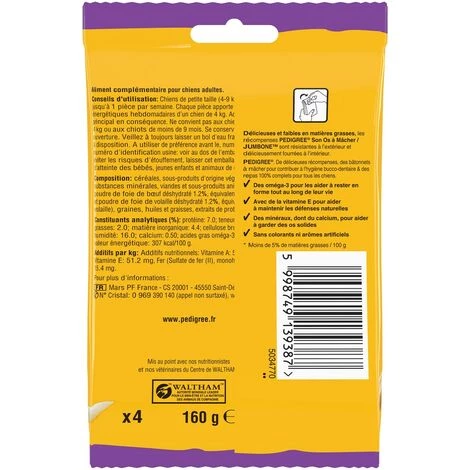 PEDIGREE Son Os à Mâcher Récompenses Pour Petit Chien 4 Friandises (1x160g) - Marron 4 PEDIGREE Son Os à Mâcher Récompenses Pour Petit Chien 4 Friandises (1x160g) - Marron – Image 2