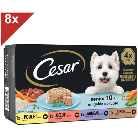 CESAR 32 Barquettes En Gelée 4 Variétés Pour Chien Senior 150g (8x4) 3 CESAR 32 Barquettes En Gelée 4 Variétés Pour Chien Senior 150g (8x4)