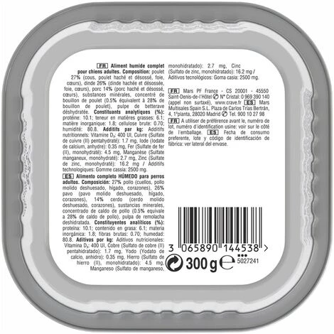 CRAVE Barquettes En Terrine Au Poulet & à La Dinde Pour Chien 10x300g 4 CRAVE Barquettes En Terrine Au Poulet & à La Dinde Pour Chien 10x300g – Image 2