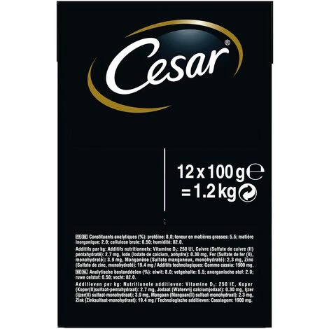 CESAR 72 Sachets Fraîcheur En Gelée 4 Variétés Pour Chien Senior 100g (6x12) 5 CESAR 72 Sachets Fraîcheur En Gelée 4 Variétés Pour Chien Senior 100g (6x12) – Image 4