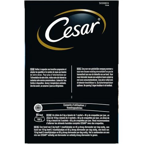 CESAR 72 Sachets Fraîcheur En Gelée 4 Variétés Pour Chien Senior 100g (6x12) 6 CESAR 72 Sachets Fraîcheur En Gelée 4 Variétés Pour Chien Senior 100g (6x12) – Image 5