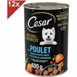 CESAR Natural Goodness Boîtes Riches En Poulet Sans Céréales Pour Chien 12x400g