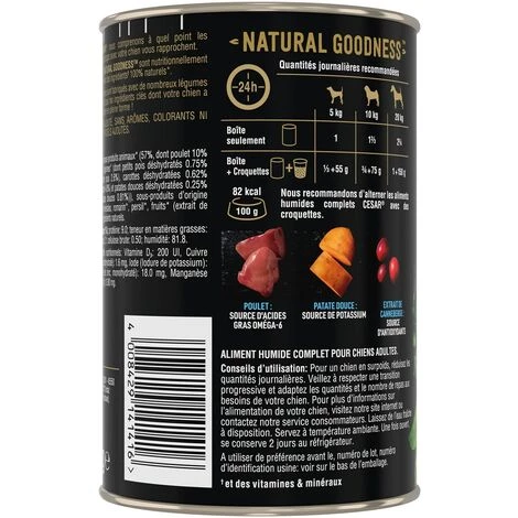 CESAR Natural Goodness Boîtes Riches En Poulet Sans Céréales Pour Chien 12x400g 5 CESAR Natural Goodness Boîtes Riches En Poulet Sans Céréales Pour Chien 12x400g – Image 3