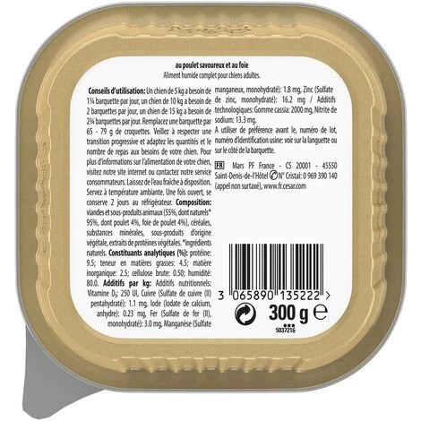 CESAR Barquette Poulet En Terrine Pour Chien (20x300g) 5 CESAR Barquette Poulet En Terrine Pour Chien (20x300g) – Image 3