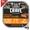 CRAVE Terrine En Barquette Au Poulet Et à La Dinde Pour Chiens Adultes (5x300g)