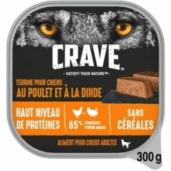 CRAVE Terrine En Barquette Au Poulet Et à La Dinde Pour Chiens Adultes (5x300g) -Alimentation pour chien Soldes 41862794 5