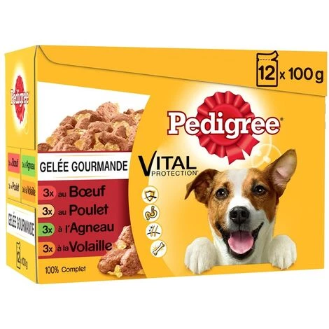 PEDIGREE 48 Sachets Fraîcheur En Gelée 4 Variétés Pour Chien 100g (4x12) 4 PEDIGREE 48 Sachets Fraîcheur En Gelée 4 Variétés Pour Chien 100g (4x12) – Image 2