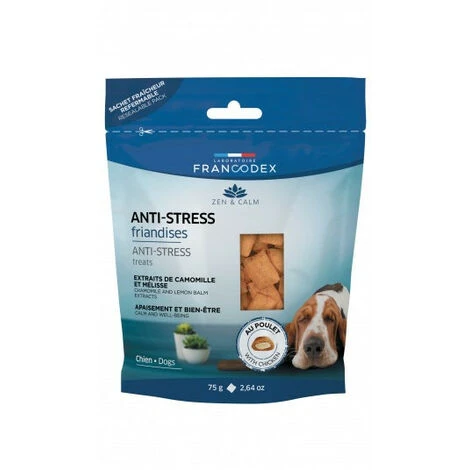 Friandises Anti-Stress 75 Grammes - Pour Chien Et Chiot - Francodex 3 Friandises Anti-Stress 75 Grammes - Pour Chien Et Chiot - Francodex