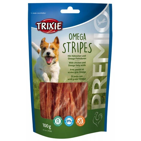 Friandise Au Poulet Pour Chien Sachet De 100 Gr - OMEGA Stripes - Trixie 3 Friandise Au Poulet Pour Chien Sachet De 100 Gr - OMEGA Stripes - Trixie