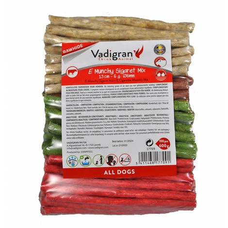 Friandises Sticks Munchy Mix ø6 Mm X 13 Cm, 100 Sticks Pour Chien - Vadigran 3 Friandises Sticks Munchy Mix ø6 Mm X 13 Cm, 100 Sticks Pour Chien - Vadigran