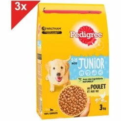 PEDIGREE Chien Junior Croquettes Au Poulet Pour Chiot 3x3kg