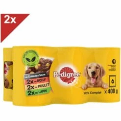 PEDIGREE 12 Boîtes En Sauce 3 Variétés Pâtée Pour Chien 400g (2x6)
