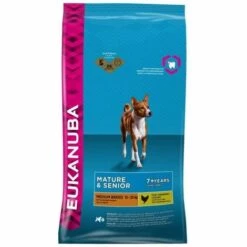 EUKANUBA CROQUETTES AU POULET - RACE MOYENNE - 3KG - POUR CHIEN MATURE SENIOR 22280907