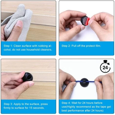 FVO Clips Câbles Durables, Rangements De Câbles Et Serre-câbles, Maintient Et Cache-câbles De Bureau, Organiseur Et Gestion De Câbles De Recharge Pour TV Ordinateur PC Portable Maison Et Bureau, 10 Pcs 5 FVO Clips Câbles Durables, Rangements De Câbles Et Serre-câbles, Maintient Et Cache-câbles De Bureau, Organiseur Et Gestion De Câbles De Recharge Pour TV Ordinateur PC Portable Maison Et Bureau, 10 Pcs – Image 3