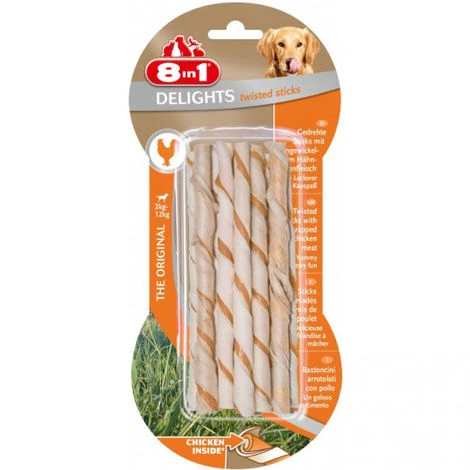 8IN1 Sticks à Mâcher Delights Twisted 8 In 1 Lot De 10 Pièces Saveur Poulet 3 8IN1 Sticks à Mâcher Delights Twisted 8 In 1 Lot De 10 Pièces Saveur Poulet